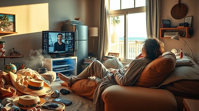 「理想假期變網路循環：夢想與現實的荒謬交錯」